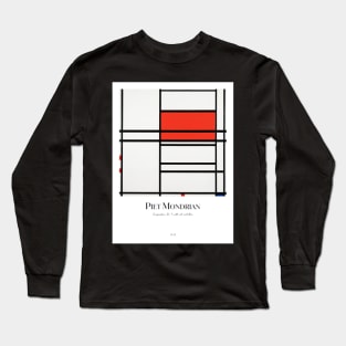 Composition No. 4 with red and blue with text Long Sleeve T-Shirt